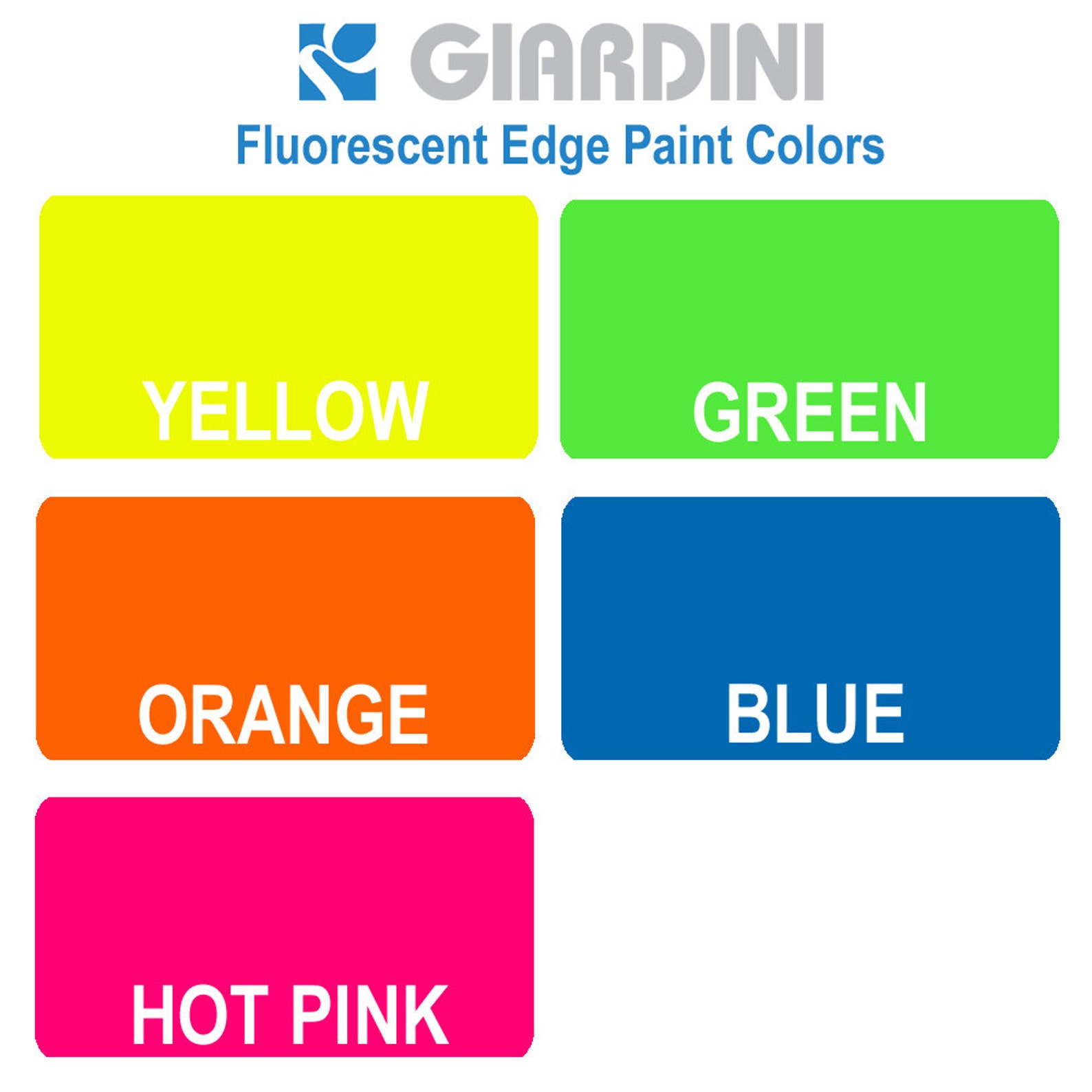 Giardini Fluorescent Italian Edge Paint 5 Colors 2 Sizes Etsy