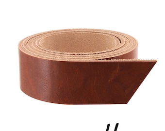 Horween Dublin Leather Strap, English Tan, 55&quot; to 60&quot; Long, Multiple Weights