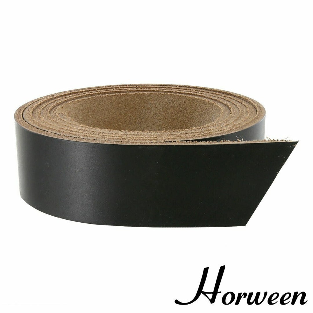 Horween Chromexcel Leather Strap, Black, 55 to 60 Long, Multiple Weights 