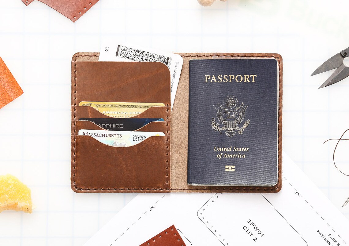 Passport Case Leather Pattern PDF Template Etsy
