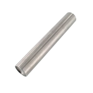 May include: A silver metal tube with a smooth, polished finish. The tube is approximately 10 inches long and has a diameter of about 1 inch.