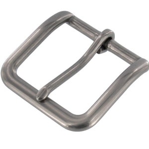 B1110 Nickel Matte, Heel Bar Buckle, Solid Brass-LL, Multiple Sizes