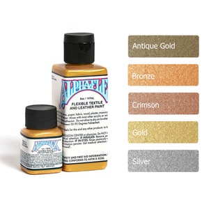 Pintura metalizada AlphaFlex para cuero Alpha 6, varios colores y tamaños