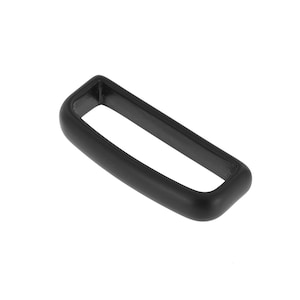May include: A black metal rectangular buckle with rounded edges.