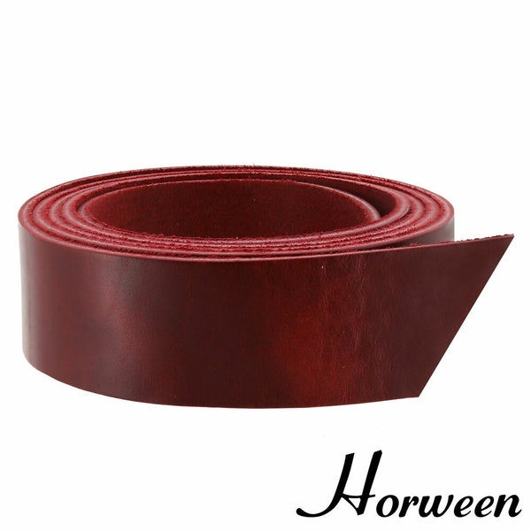 Horween Cavalier Leather Strap, London Bus Red, 55" to 60" Long, Multiple Weights