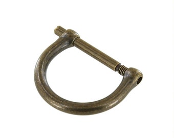2014 Antique Brass, D-Ring, Solid Brass-LL, Multiple Sizes