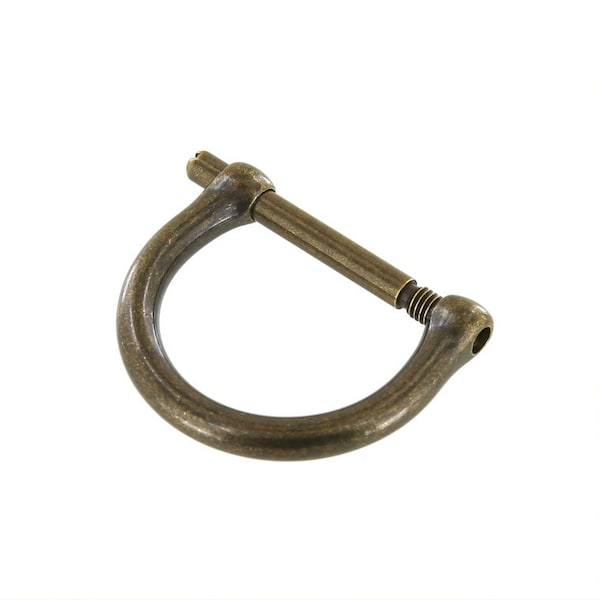 2014 Antique Brass, D-Ring, Solid Brass-LL, Multiple Sizes