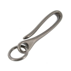 B7498 Nickel Matte, Fish Hook Key Chain, Solid Brass-LL