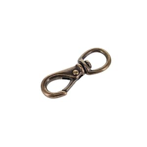 221 3/8&quot; Antique Brass, Mini Swivel Lever Snap, Solid Brass-LL