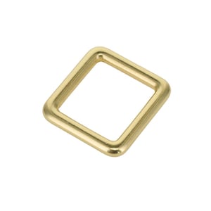 B7101 Natural Brass, Square Ring, Solid Brass-LL
