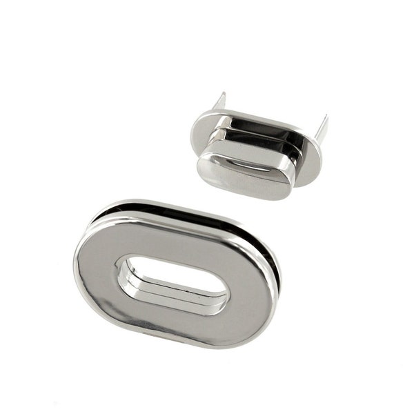 B8706 Nickel Plate, Oval Magnetic Closure, Zinc