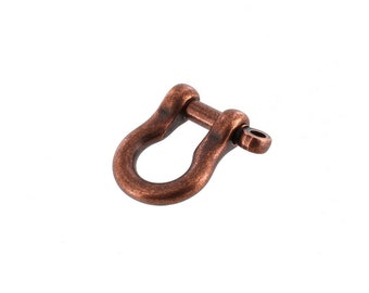 B7485 1/4" Antique Copper, Shackle w/ Screw Pin, Solid Brass-LL