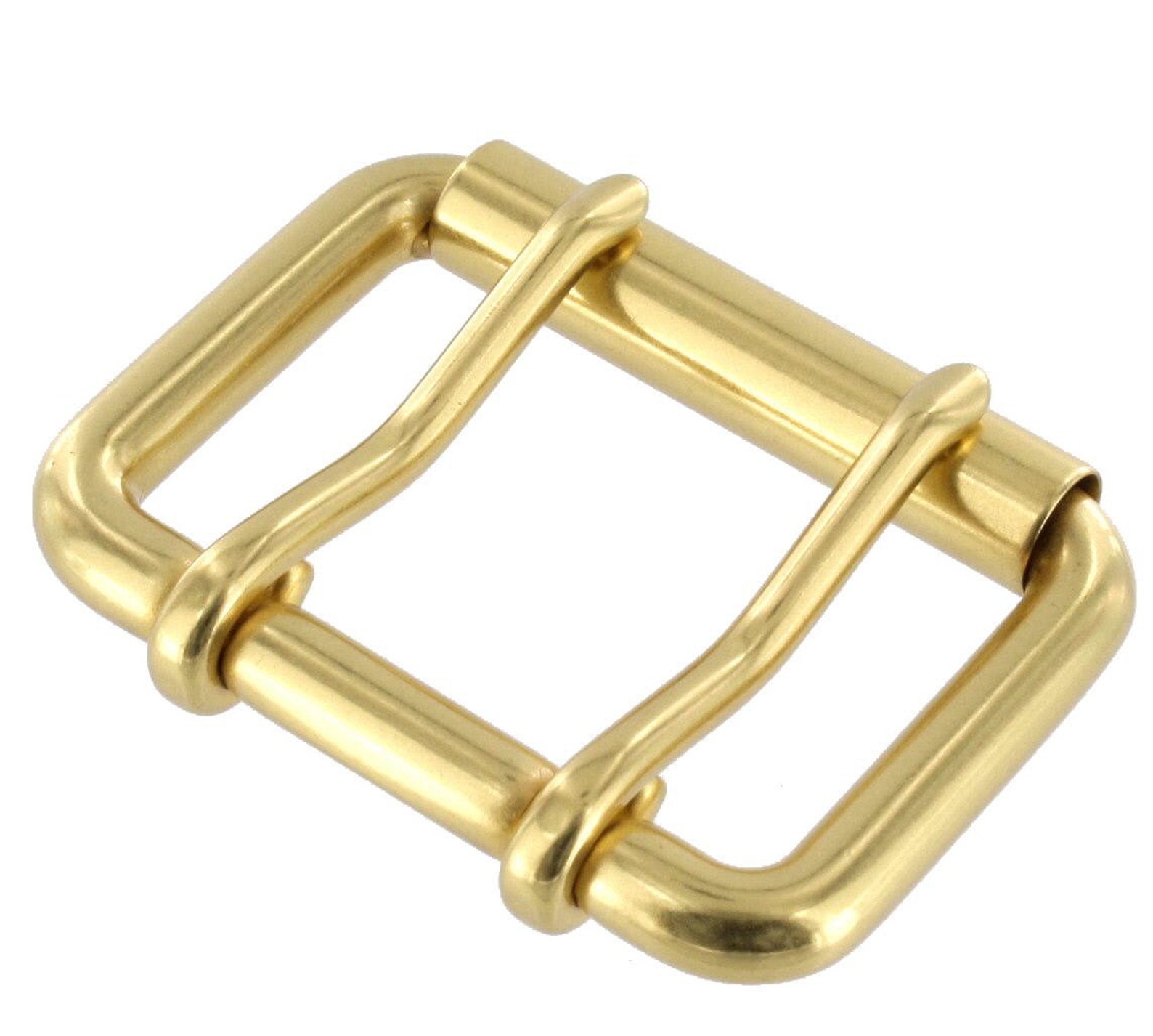 B7348 1 3/4 Natural Brass Double Prong Roller Buckle Etsy