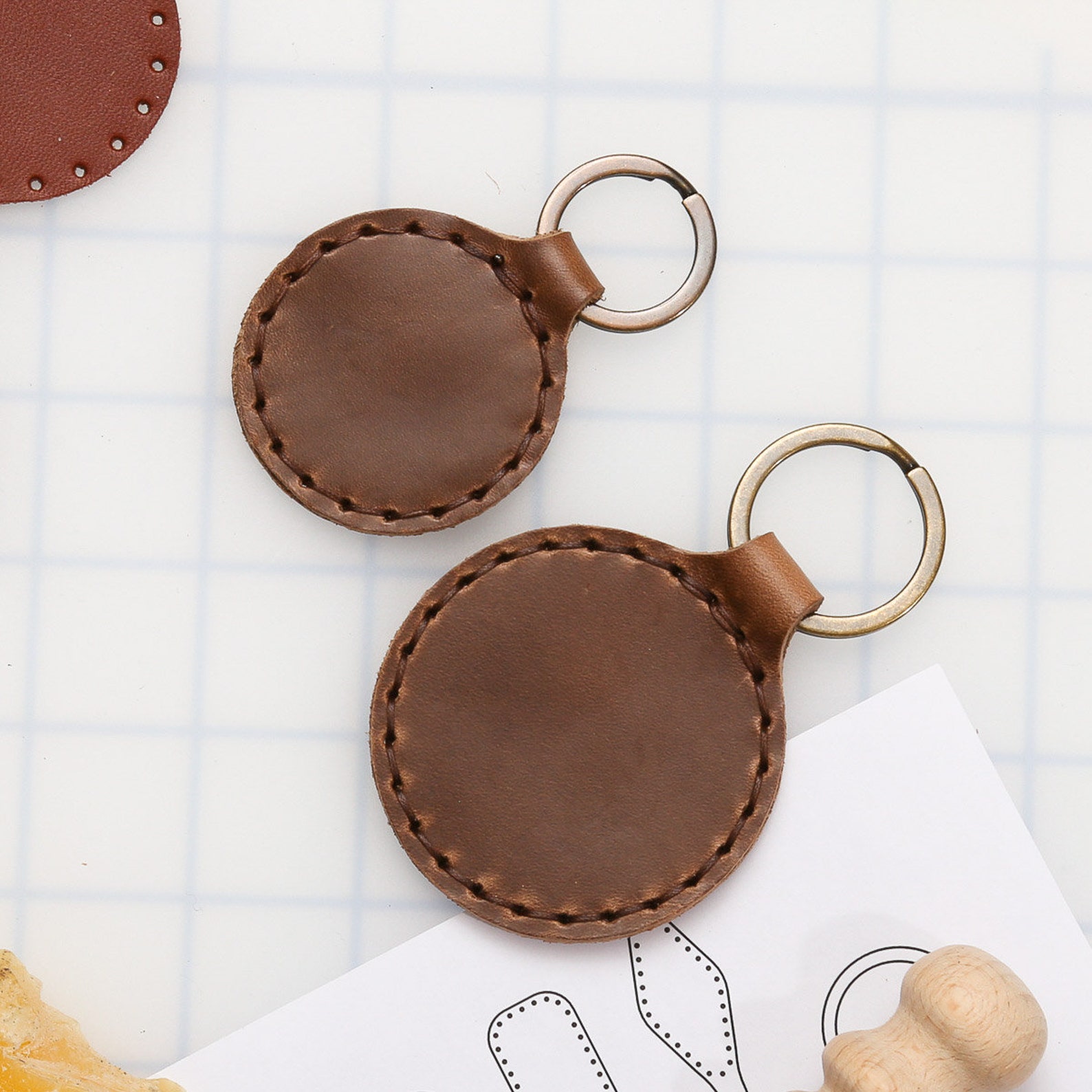 Key Fob Collection Leather Pattern PDF Template Etsy