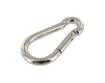 B8209 Nickel Plate, Carabiner, Solid Brass-LL