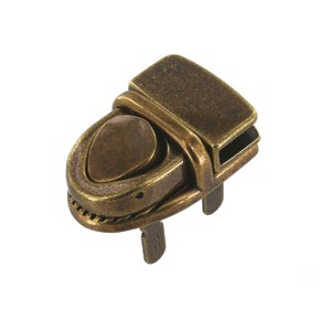 IAD3940 Antique Brass, Tuck Lock, Solid Zinc, Antique Brass Plated image 1