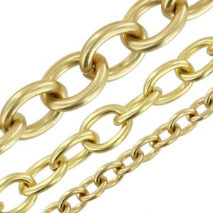 B8830 Natural Brass, Oval Chain, Solid Brass-LL (36" length)
