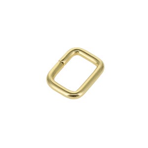 B1957 3/4" x 1/2" Natural Brass, Wire Formed Square Loop, Solid Brass-LL