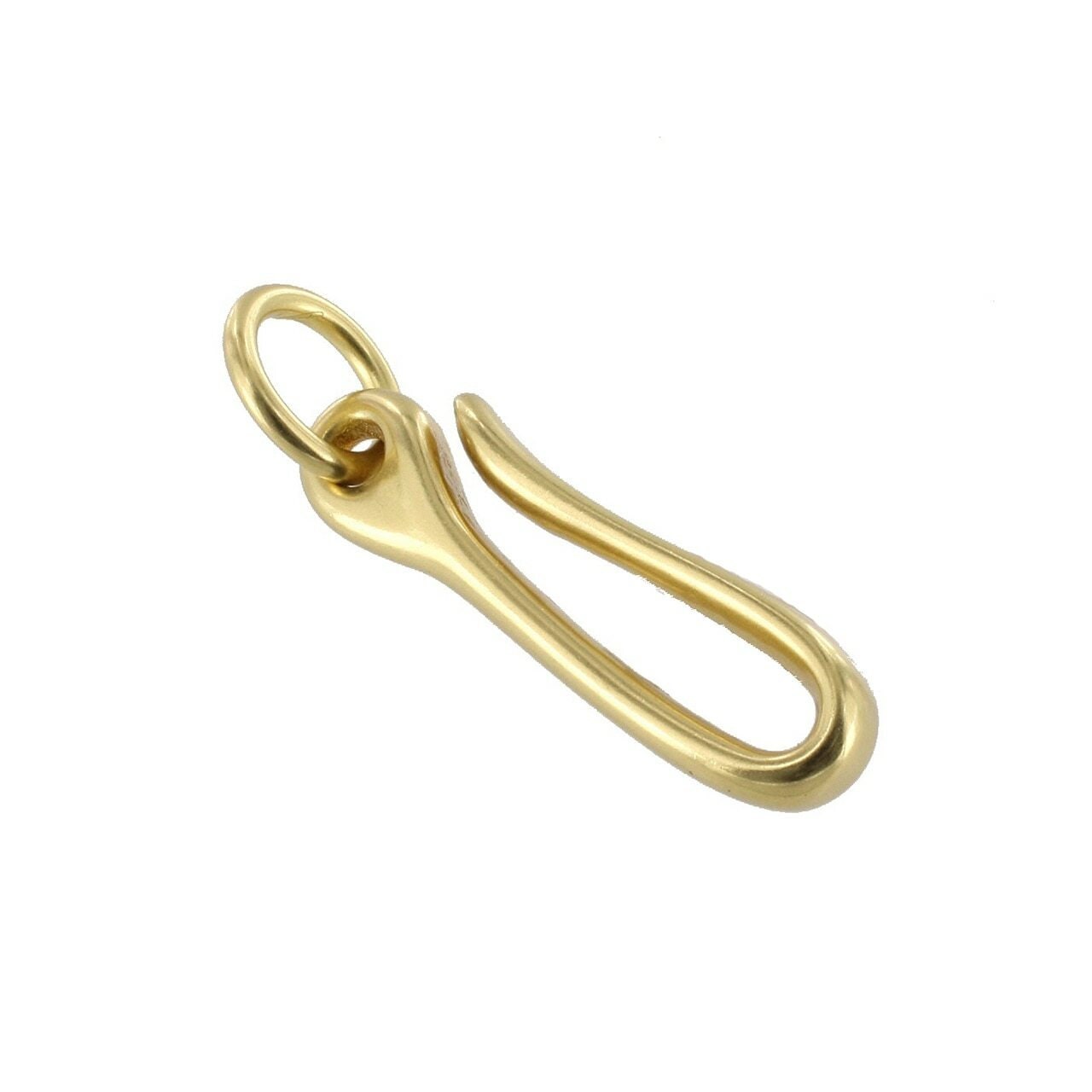 小物 Roy B8367 Natural Brass, Small Fish Hook Key Chain, Solid Brass