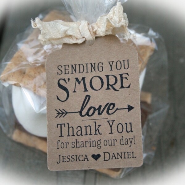 Smore Wedding Favor | Smore Wedding Favor Kit | S'more Favor | Smore Love Wedding Favor | Smore love with arrow -Bags/Tags/Ties