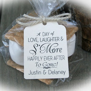 S&#39;More Wedding Favor Kits | S&#39;more Happily Every After Wedding Favor |  Smore Wedding Favor | Personalized Wedding DIY kit - just add favor