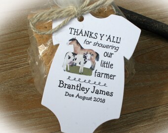 Farm Baby Shower Favor |  Baby Shower Favor | Thank you for showering our little farmer | Tags only OR DIY Bags/Tags/ties