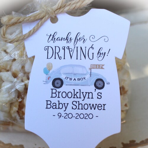 Boy Drive by Baby Shower Favor Tag Boy Baby Shower Favors Etsy