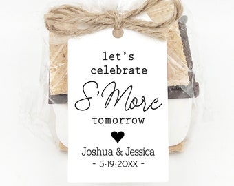 Rehearsal Dinner Favor, Let's Celebrate S'More Tomorrow, Smore's Rehearsal Dinner Favors