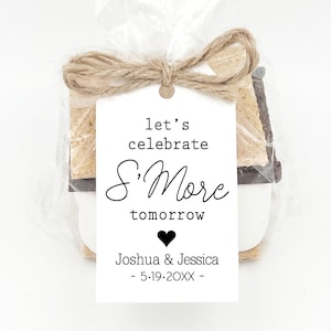 Rehearsal Dinner Favor, Let&#39;s Celebrate S&#39;More Tomorrow, Smore&#39;s Rehearsal Dinner Favors