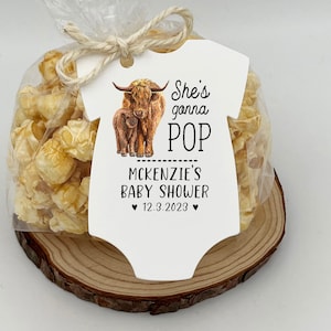 Popcorn Highland Cow Baby Shower Favors, Highland Cow Baby Shower Favors