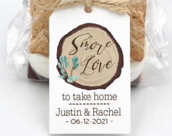 S'More Love Wedding Favors, Rustic Love Wedding Favors, Outdoor Wedding favor, Wedding Favors,  Eucalyptus Wedding Tags ONLY or DIY kit