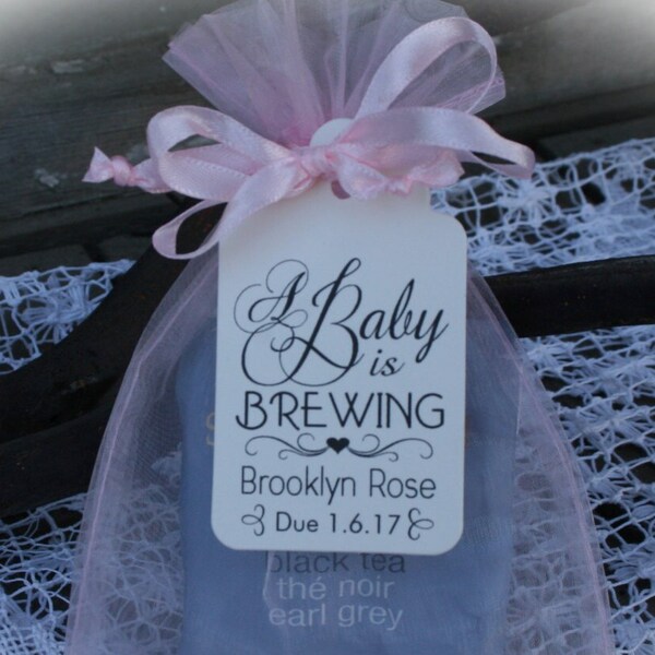 Tea Party Baby Shower Favor Tags | A baby is Brewing Baby Shower Favor Tags | Baby Shower Favor Tags | Available as Tags ONLY