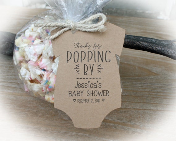 thanks for popping by baby shower tags