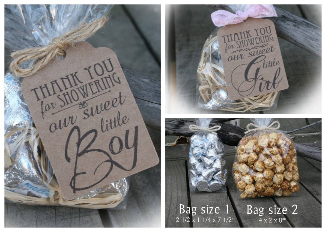 Sweet BABY Favors Baby Shower Favors/ DIY Bags/favor Tags W/ribbon