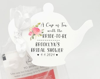 Tea Party Bridal Shower Favors | Tags ONLY or Tag+Bag-Tea Favors | Love is Brewing Favors | Bridal Shower Tea Favors-Tea Party Bridal Shower