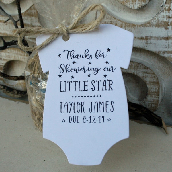 Twinkle Twinkle Little Star Baby Shower Favor | Tags Only OR Bags/Tags + Twine | 6 Tag Colors |  Baby Shower Favor Tags | Baby shower Favors