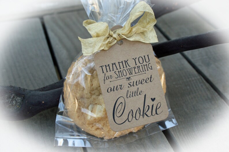 Cookie Baby Shower Favor Kits 3 Tag Colors Diy Bags Tags W Ribbon Or Twine Favors Bag Sz Lge Ft101