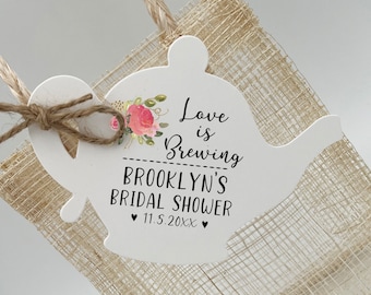 Tea Party Bridal Shower Favors | Tags ONLY- Coffee/Tea Favors | Love is Brewing Favors | Bridal Shower Tea Favors-Tea Party Bridal Shower