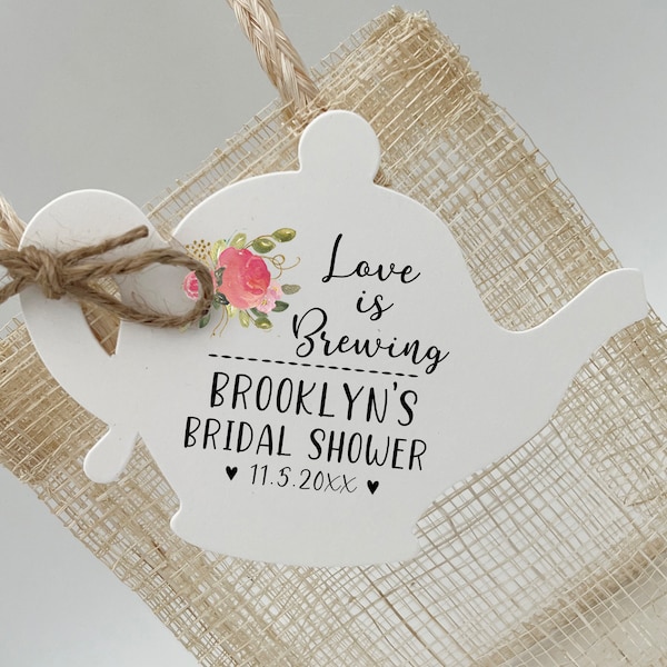 Tea Party Bridal Shower Favors | Tags ONLY- Coffee/Tea Favors | Love is Brewing Favors | Bridal Shower Tea Favors-Tea Party Bridal Shower