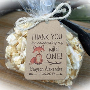 Fox Wild One Birthday Favor Kits- DIY kits- Bags/tags and ties- Just add your favors | First Birthday Party | Wild one First Birthday