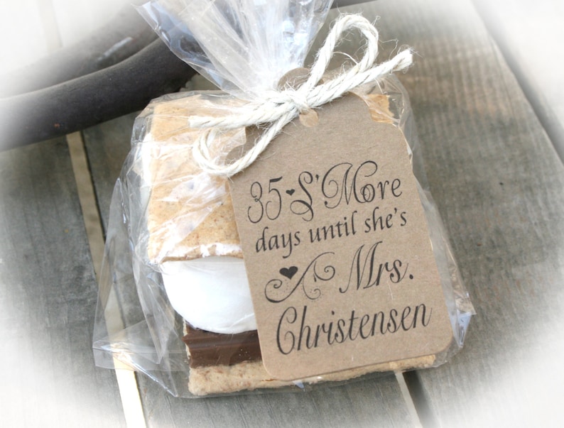 Bridal Shower Favor S More Love Favors 20 100 Diy Bags Tags W Ribbon Mores Days Until