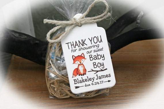 Fox Baby Shower Favor Woodlands Baby Shower Favor Kit Baby Etsy