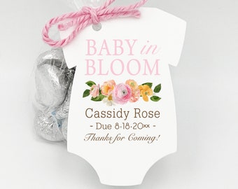 BABY in BLOOM Baby Shower Favor | Baby Shower Favor Girl | Tags only Or DIY - Matching banner https://etsy.me/3P6D9BP