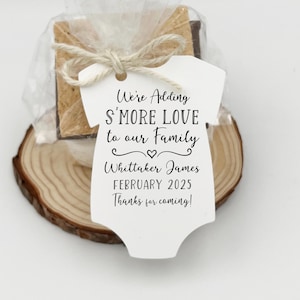 We're Adding S'More Love to our Family Baby Shower Favor, Baby Shower Favor, Smores Baby Shower Favors, S'More Love Baby Shower Favor