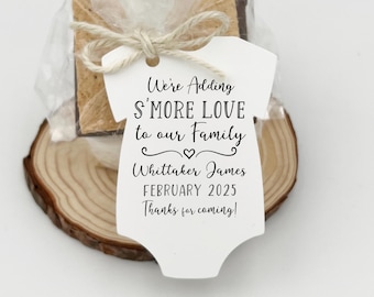 We're Adding S'More Love to our Family Baby Shower Favor, Baby Shower Favor, Smores Baby Shower Favors, S'More Love Baby Shower Favor