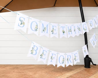 Something Blue Before I Do | Table Top Banner, Bridal Shower | Mini Flags 2.5" Wide x 4" High