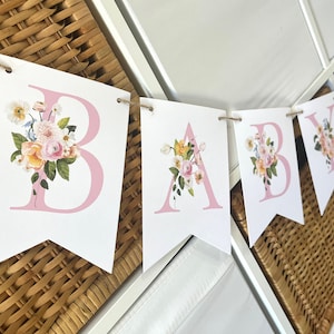 Baby in Bloom Baby Shower PRINTED Floral Bridal Shower Banners, Decorations
