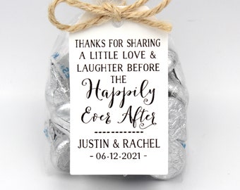 Rustic Wedding Favors, Rehearsal Dinner favor kit, Love Laughter Happily Ever After Wedding Favor Kits,  DIY Favor Kits, Wedding Favors