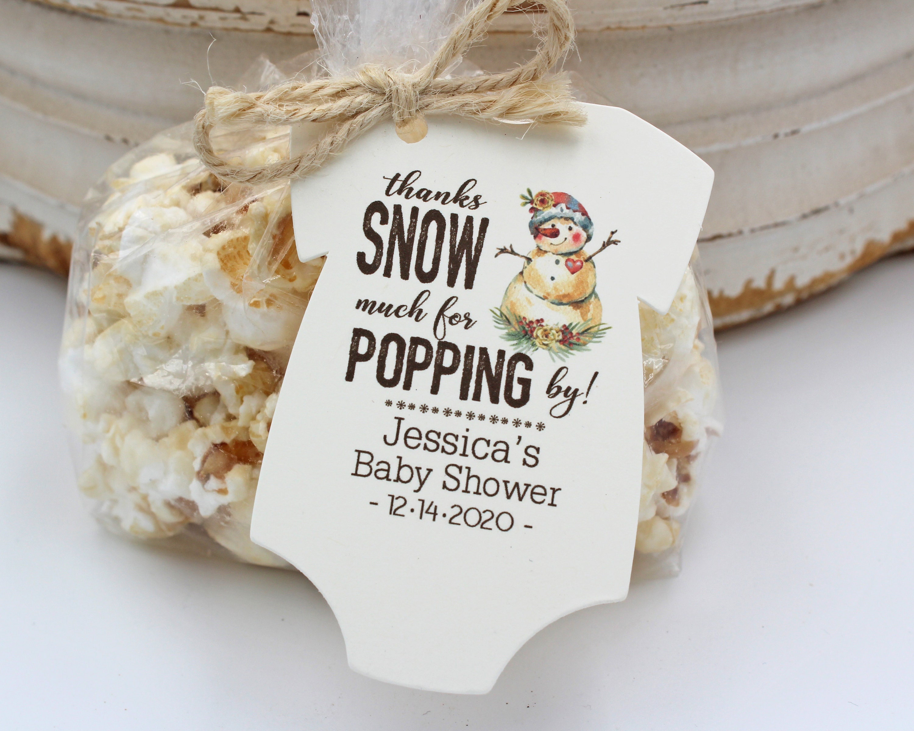 Winter Baby Shower Favor Thanks for Popping By Tags Only Or Etsy 日本
