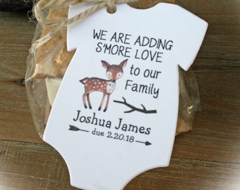 Adding S'more love to our family, Deer Baby Shower Favor, Fox Baby Shower Favor, Woodlands Deer Baby Shower-Baby Shower Favor